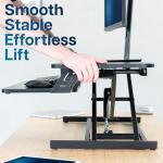 VIVO Height Adjustable 32 inch Stand Up Desk Converter, Quick Sit to Stand Tabletop Dual Monitor Riser Workstation, Black, DESK-V000S