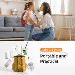 AXX Rechargeable Small Desk Lamp for Home Office Bedroom, Study Table Light for Kids Teens, White, LED, Pen Holder, Mini, Gooseneck, College Dorm Room Lighting for Computer Keyboard Desktop Task