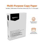 Amazon Basics Multipurpose Copy Printer Paper, 20 lb, 8.5 x 11 Inches, 3 Reams (1,500 Sheets), 92 Bright, White