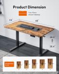 FEZIBO Electric Standing Desk, 48 x 24 Inches Height Adjustable Stand up Desk, Sit Stand Home Office Desk, Computer Desk, Rustic Brown
