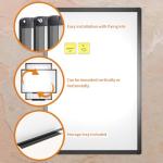 VIZ-PRO Magnetic Dry Erase White Board, 36 X 24 Inches, Black Aluminium Frame