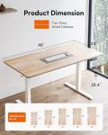 FEZIBO Standing Desk, 48 × 24 Inches Electric Height Adjustable, Sit and Stand Up, Computer Office Desk with Splice Board, White Frame/Maple TOP