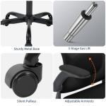 Ergonomic Office Chair 350lbs Swivel Desk Chairs with Adjustable Lumbar Support, Headrest, Flip-Up Arms and Tilt Lock, Home Office Desk Chairs with Rolling Wheels, Comfy Mesh Chair for Adults-Black