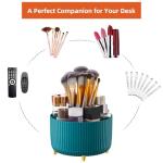 Marbrasse Desk Organizer, 360-Degree Rotating Pen Holder, Desk Organizers and Accessories with 5 Compartments Pencil Organizer, Art Supply Storage Box Caddy for Office, Home（Green）