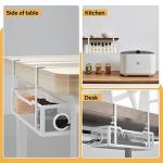 Under Desk Cable Management Tray White, Cinati Wire Organizers No Drill, Cable Tray with Clamp for Wire Management, Cord Organization Box for Office, Home - No Damage to Desk