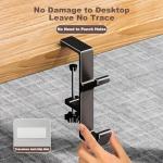 Headphone Stand - Aluminum Alloy Headphone Holder, Under Headset Stand for Desk Fit for PC Gaming Headset Hanger Hook Suitable for Office, Computer, Student Class Desk, Handmade Creator Table (Black2)
