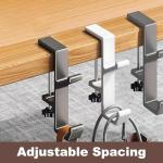 Headphone Stand - Aluminum Alloy Headphone Holder, Under Headset Stand for Desk Fit for PC Gaming Headset Hanger Hook Suitable for Office, Computer, Student Class Desk, Handmade Creator Table (Black2)