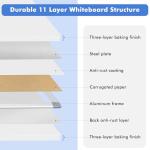 WALGLASS Double-Sided White Board, 24" x 18" Dry Erase Board Magnetic Whiteboard for Wall, Hanging Mounted Whiteboard Silver Aluminium Frame for Home, School, Office, Kitchen