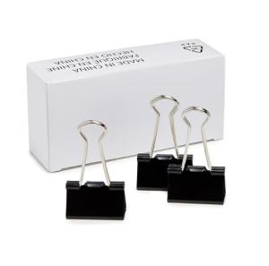 Amazon Basics Sturdy Binder Clips for Office Use, 96 Count (8 Pack of 12), Medium, 1.25 in, Black