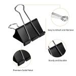 Amazon Basics Sturdy Binder Clips for Office Use, 96 Count (8 Pack of 12), Medium, 1.25 in, Black