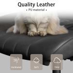 Bananister Black Leather Office Desk Chair with Wheels and Arms, Height Adjustable, Vintage, Mid Century Modern Style