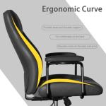 Bananister Black Leather Office Desk Chair with Wheels and Arms, Height Adjustable, Vintage, Mid Century Modern Style