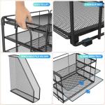 gianotter 4-Tier Paper Organizer With Magazine Holder, Desk Organizers and Accessories, Desk Accessories & Workspace Organizers, File Organizer for Office Supplies Storag (Black, 4-Tier)