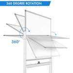 Maxtek Rolling White Board on Wheels 48x32 inch Double Side Magnetic Dry Erase Board with Stand, Aluminum Frame Easel Mobile Standing Whiteboard for Office, Classroom & Home