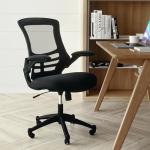 Black Ergonomic Mid-Back Swivel Office Chair
