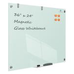 TSJ OFFICE Glass Dry-Erase Board - 36 x 24 Inches Wall Mounted Whiteboard with Magnetism, Large Frameless Glass White Board for Office, Home & School