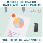 TSJ OFFICE Glass Dry-Erase Board - 36 x 24 Inches Wall Mounted Whiteboard with Magnetism, Large Frameless Glass White Board for Office, Home & School