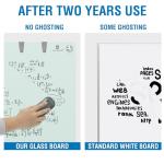 TSJ OFFICE Glass Dry-Erase Board - 36 x 24 Inches Wall Mounted Whiteboard with Magnetism, Large Frameless Glass White Board for Office, Home & School