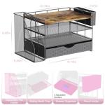 gianotter Wood Desk Organizers and Accessories with File Holder, 4-Tier Desk Accessories & Workspace Organizers with Drawer and Pen Holder, Paper Organizer for Office Supplies (Wood)