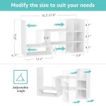 NUTIKAS Desk Shelves Desktop Orgnizer Shlef - White Office Organization for Top of Desk Organizers and Accessories Corner Bookshelf Table Top Shelving Small Hutch Decorations for Women Office