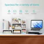 NUTIKAS Desk Shelves Desktop Orgnizer Shlef - White Office Organization for Top of Desk Organizers and Accessories Corner Bookshelf Table Top Shelving Small Hutch Decorations for Women Office