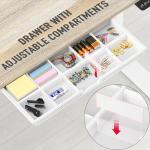 SHW 55 x 28 Inches Electric Height Adjustable Standing Desk with Drawer and Memory Preset, Maple