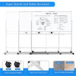 maxtek Rolling Whiteboard, 72x40 Large Double-Sided White Board Dry Erase on Wheels, Giant Magnetic White Board Standing for Office, School, Home Office, Homeschool(72 x 40)