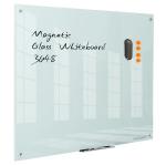 Magnetic Dry Erase Board - Frameless Glass White Board 48 x 36 Inches, Wall Mounted for Office, Home & School