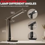 Honeywell LED Desk Lamp for Home Office, Eye-Caring Light with 4 Color Modes & Touch Control, USB A+C Charging Ports, Adjustable Rotating Head with Timer for Reading, Bedroom & Small Desks