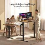 Claiks Electric Standing Desk, Adjustable Height Stand up Desk, 24x48 Inches Sit Stand Home Office Desk with Splice Board, Black Frame/Rustic Brown Top
