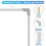 AMUSIGHT Double-Sided White Board, 16" x 12" Dry Erase Board Small Whiteboard for Wall Magnetic Hanging White Board Dry Erase for College Dorm Room, School, Home, Office