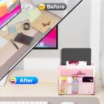 gianotter Mail Organizer Countertop, Metal File Holder with 3-Slot, Rose Gold Desk Accessories & Workspace Organizers (Rose Gold)