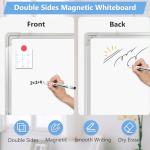 AMUSIGHT Double-Sided White Board, 16" x 12" Dry Erase Board Small Whiteboard for Wall Magnetic Hanging White Board Dry Erase for College Dorm Room, School, Home, Office