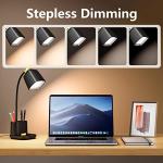 GONDSILY LED Desk Lamp with USB Charging Port Touch Control 3 Color Modes, Stepless Dimming,Eye-Caring LED Table Lamp for Home,Office,Bedroom,Reading,Work,Study,Gooseneck Lamp, 5V, 2.4A
