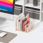 gianotter Mail Organizer Countertop, Metal File Holder with 3-Slot, Rose Gold Desk Accessories & Workspace Organizers (Rose Gold)