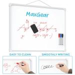MaxGear Double-Sided Dry Erase Board for Wall, 16"x12" Hanging Whiteboard, Small Dry Erase White Board with 3 Markers and 4 Magnets, Portable Whiteboard for Planning, Drawing, Memo, to Do List