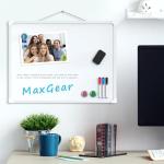 MaxGear Double-Sided Dry Erase Board for Wall, 16"x12" Hanging Whiteboard, Small Dry Erase White Board with 3 Markers and 4 Magnets, Portable Whiteboard for Planning, Drawing, Memo, to Do List