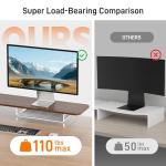 AFOOYO Large Dual Monitor Stand For Desk,43 Inch Desktop Computer Riser with Felt Drawer Acrylic Legs Desk Shelf Organizer For Computer/Laptop/PC/Printer/TV