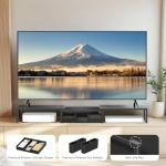 OPNICE Desk Organizers and Accessories, Dual Monitor Stand Riser with Drawer and 2 Pen Holders, Desk Shelf Metal Computer Racks for Office Workspace Organizers, Desktop Organization (Black)