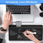 Desktop Glass Whiteboard with Storage, Desk Board with Computer Keyboard Stand, White Dry Erase Board with Drawers for Home, School, Office Desk Organizers and Accessories - Black