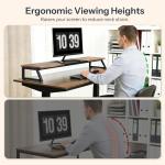 HOOBRO Dual Monitor Stand Riser, 39 Inch Large Computer Monitor Stand for 2 Monitors, Computer Monitor Riser, Desk Shelf Organizer for Office Desk, Accessories, Rustic Brown and Black BF121CJ01