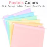 Sooez Extra Capacity Plastic Hanging File Folders, 12 Count Expanding File Folders Letter Size with 2" Expansion, File Organizer with 1/6-Cut Adjustable Tab for File Cabinet, Drawer, Pastels Colors