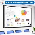 H-Qprobd Large Magnetic White Board Dry Erase Whiteboard with Black Aluminum Frame, 60"X40" Hanging White Boards for Wall with Long Pen Tray, Presentation Board for Office Classroom Home