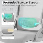 Fizzin Office Chair, Ergonomic Office Chair with Adjustable Headrest Lumbar Support Computer Chair, 400 lbs Desk Chair Comfy with Flip-up Armrests - Gaming Chairs for Adults Home Office (Gray)