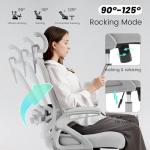 Fizzin Office Chair, Ergonomic Office Chair with Adjustable Headrest Lumbar Support Computer Chair, 400 lbs Desk Chair Comfy with Flip-up Armrests - Gaming Chairs for Adults Home Office (Gray)