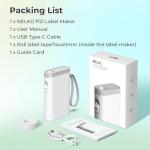Nelko Label Maker Machine with Tape, P21 Bluetooth Label Printer, Wireless Mini Label Makers with Multiple Templates for School Office Home, White