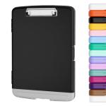 Piasoenc Clipboard with Storage, 8.5 x 11 Organization Box with Pen Holder and A4 Legal Paper Folder, Folio & Side-Opening, Low Profile Clip,for Nurses,Teachers, Size 14 x 9.6 x 1.2 in, Black