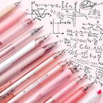 Four Candies Rose Series Gel Pens, Cute Writing Pens with Black & Pink Ink, 0.5 mm Smooth Fine Point, School Office Supplies Girly Stationery Aesthetic Desk Accessories for Women, Set of 12