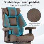 EXCEBET Big and Tall Office Chair with Footrest, PU Leather High Back Executive Office Chair 400lbs, Ergonomic Computer Chairs Lumbar Support for Heavy People (Brown)