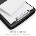 Piasoenc Clipboard with Storage, 8.5 x 11 Organization Box with Pen Holder and A4 Legal Paper Folder, Folio & Side-Opening, Low Profile Clip,for Nurses,Teachers, Size 14 x 9.6 x 1.2 in, Black